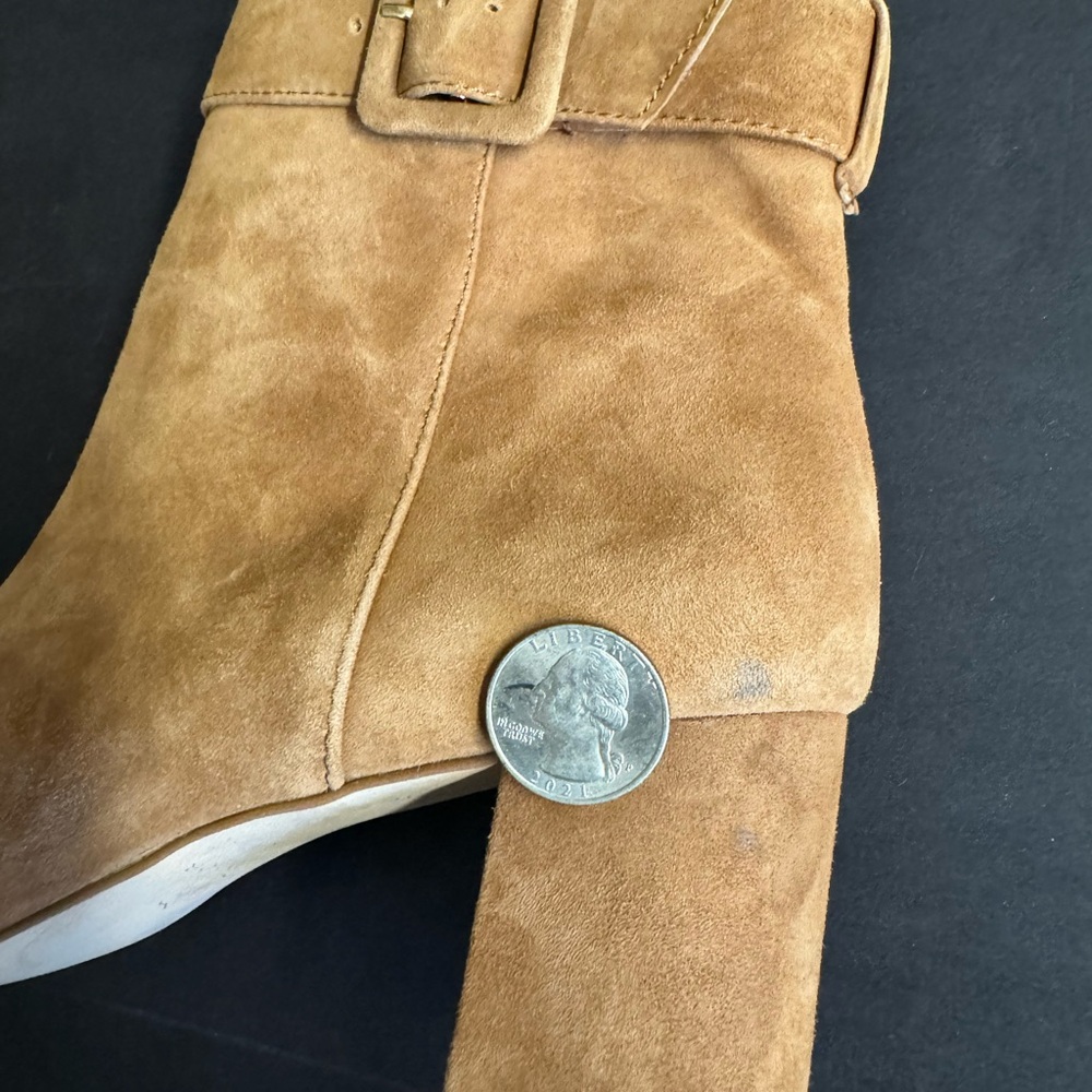 Ann Taylor-Nettie soft mocha mousse brown suede buckle ankle boot.9.5 - Picture 11 of 11